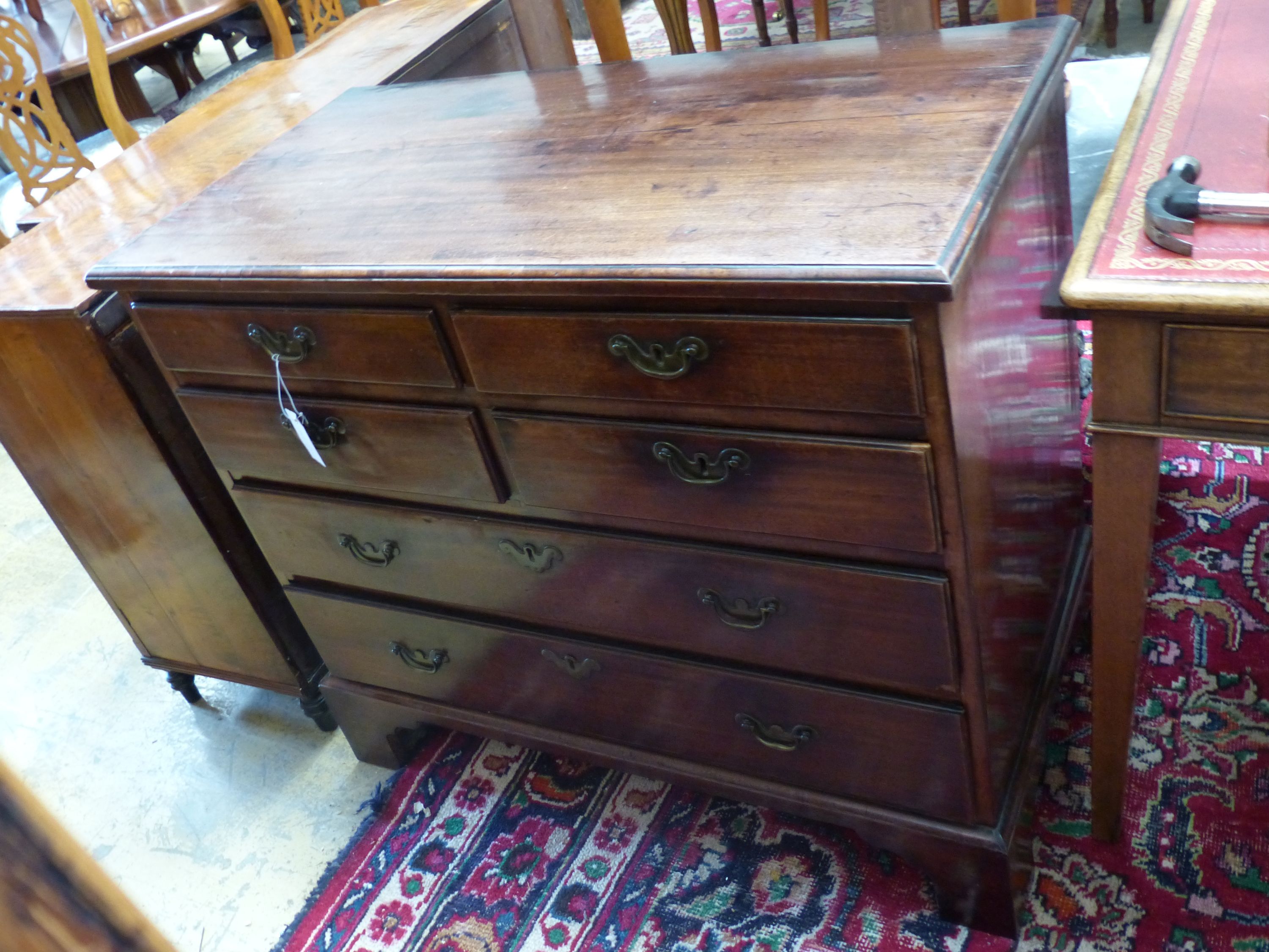 A George III mahogany chest, width 98cm, depth 50cm, height 85cm